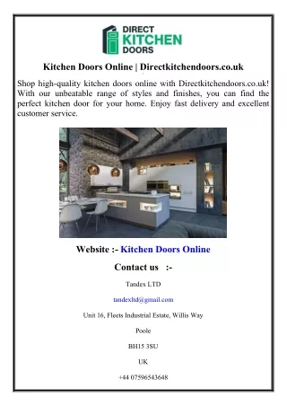 Kitchen Doors Online   Directkitchendoors.co.uk