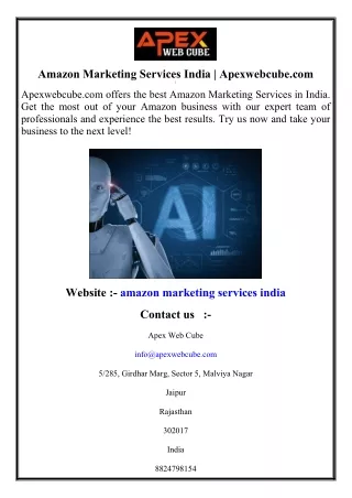 Amazon Marketing Services India   Apexwebcube.com
