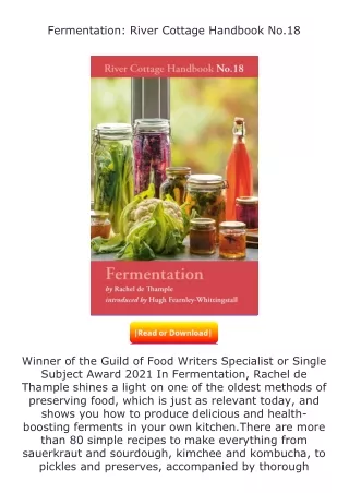 Download⚡(PDF)❤ Fermentation: River Cottage Handbook No.18