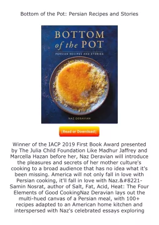 PDF✔Download❤ Bottom of the Pot: Persian Recipes and Stories