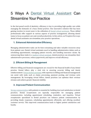 5 Ways Dental Virtual Assistants Can Streamline Your Practice