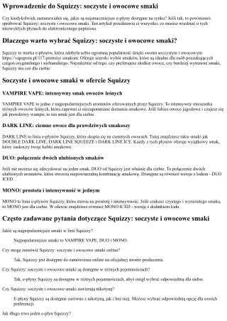 Squizzy: soczyste i owocowe smaki