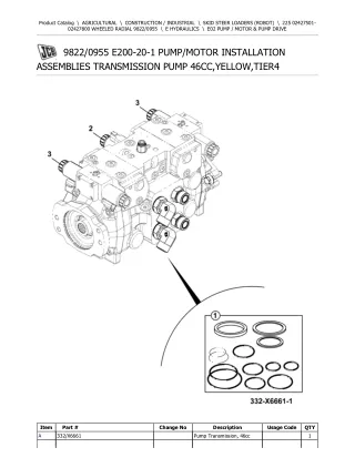 JCB 225 WHEELED Robot Parts Catalogue Manual (Serial Number 02427501-02427800)