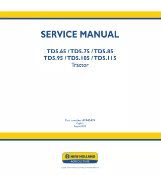 New Holland TD5.65 Tractor Service Repair Manual Instant Download