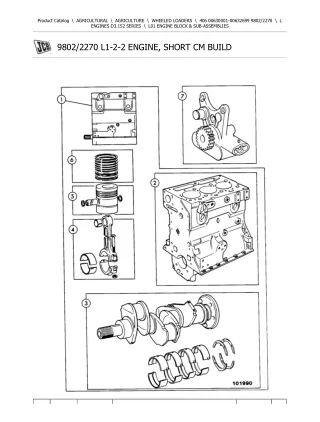 JCB 406 Wheeled Loader Parts Catalogue Manual (Serial Number 00630001-00632699)