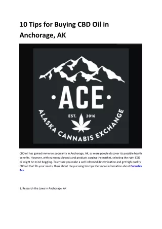 Cannabis Ace - alaska cbd