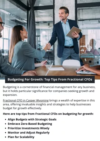 Budgeting For Growth: Top Tips From Fractional CFOs