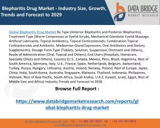 Global Blepharitis Drug Market – Industry Trends and Forecast to 2028