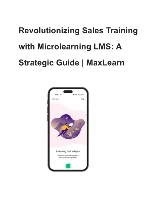 Revolutionizing Sales Training with Microlearning LMS_ A Strategic Guide _ MaxLearn