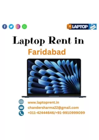 Laptop For Rent in Faridabad  9910999099