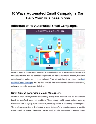 10 Ways Automated Email Campaigns Can Help Your Business Grow