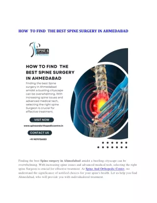 How To Find Best Spine Surgery In Ahmedabad