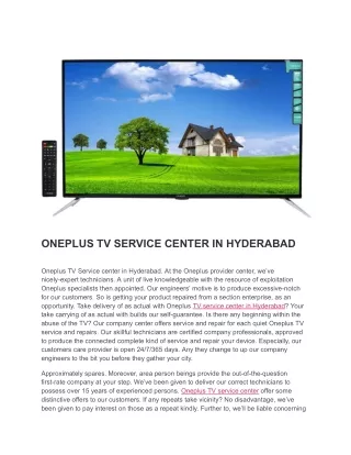 Oneplus TV Service Center near me in Hyderabad | Oneplus Smart TV Repair Near M