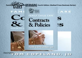 [PDF]❤️DOWNLOAD⚡️ Family Child Care Contracts & Policies, Fourth Edition (Redleaf Press Bu