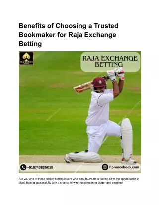 Raja Exchange Betting is a great sports betting website in the World