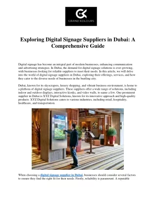 Top Digital Signage Suppliers in Dubai: Transform Your Business Presence