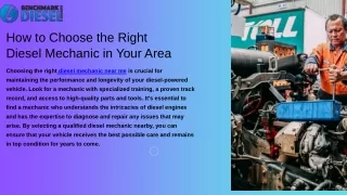 How to Choose the Right Diesel Mechanic in Your Area