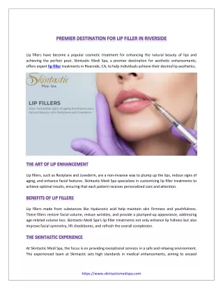 Premier Destination for Lip Filler in Riverside