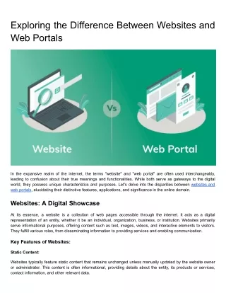 Exploring the Difference Between Websites and Web Portals