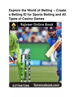 Florence Book Place a bet on Rajveer Online Book easily