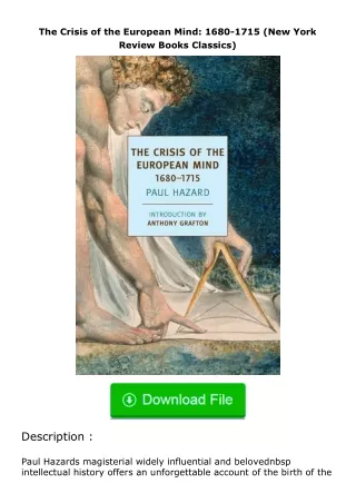 PDF✔Download❤ The Crisis of the European Mind: 1680-1715 (New York Review Book