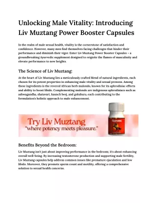 Unlocking Male Vitality_ Introducing Liv Muztang Power Booster Capsules