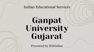 Ganpat University Gujarat