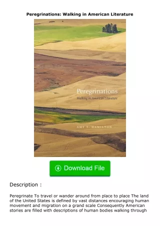 ❤PDF⚡ Peregrinations: Walking in American Literature