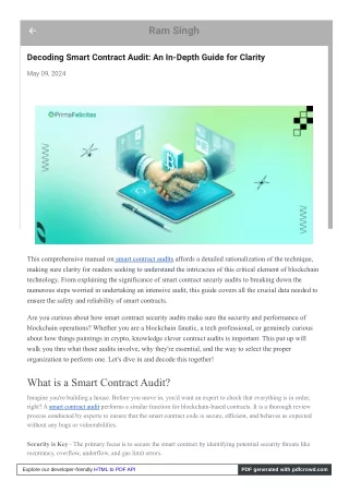 Decoding Smart Contract Audit An In-Depth Guide for Clarity
