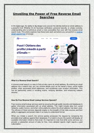 Unveiling the Power of Free Reverse Email Searches