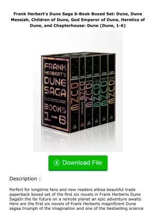 free read (✔️pdf❤️) Frank Herbert's Dune Saga 6-Book Boxed Set: Dune, Dune Mes