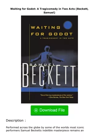 pdf❤(download)⚡ Waiting for Godot: A Tragicomedy in Two Acts (Beckett, Samuel)