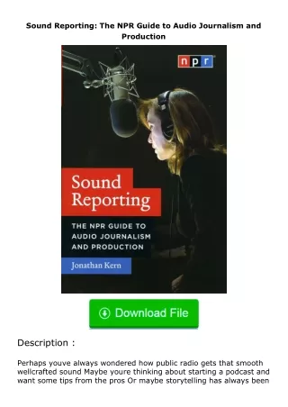 download⚡[PDF]❤ Sound Reporting: The NPR Guide to Audio Journalism and Product