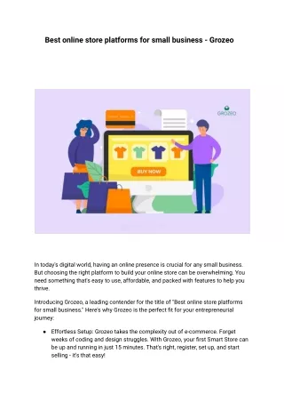 Best online store platforms for small business - Grozeo