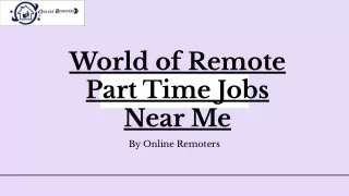 World of Remote  Part Time Jobs  Near Me