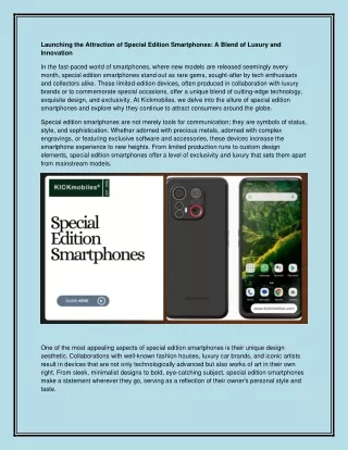 Special Edition Smartphones