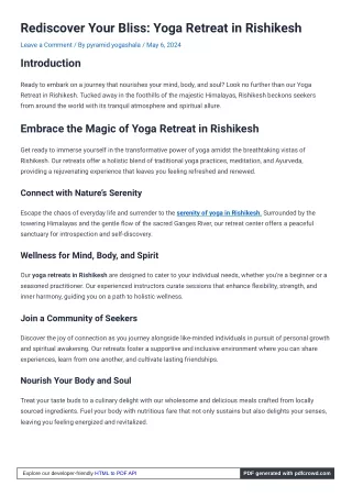 Journey to Serenity: Yoga Retreats in Rishikesh