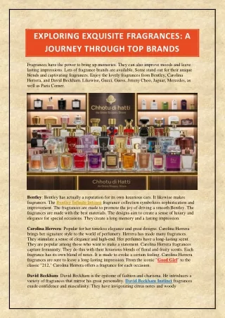 Exploring Top Fragrances Brands With Chhotu Di Hatti