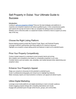 Sell Property in Dubai_ Your Ultimate Guide to Success