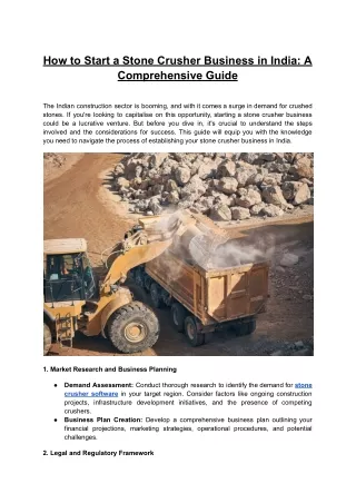 How to Start a Stone Crusher Business in India_ A Comprehensive Guide