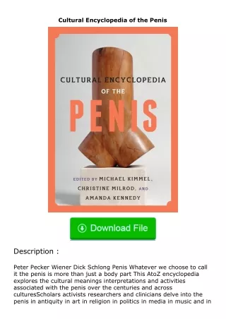 Download⚡ Cultural Encyclopedia of the Penis