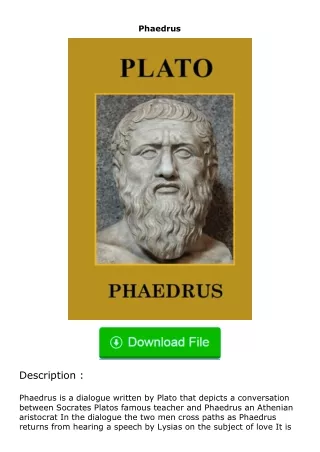 (❤️pdf)full✔download Phaedrus