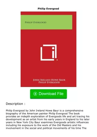 download⚡️ free (✔️pdf✔️) Philip Evergood