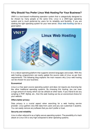 Why Should You Prefer Linux Web Hosting For Your Business