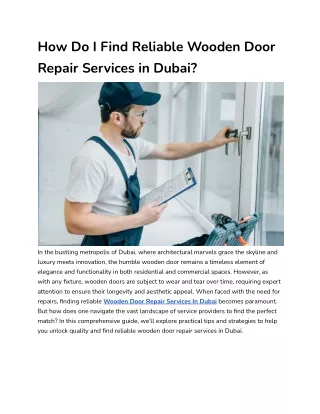 How do I find reliable wooden door repair services in Dubai_