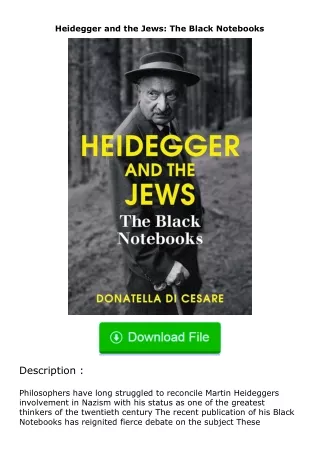❤PDF⚡ Heidegger and the Jews: The Black Notebooks