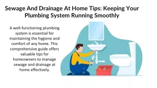 Sewage And Drainage At Home Tips Keeping Your Plumbing System Running Smoothly