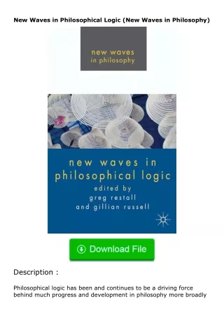 read ❤️(✔️pdf✔️) New Waves in Philosophical Logic (New Waves in Philosophy)