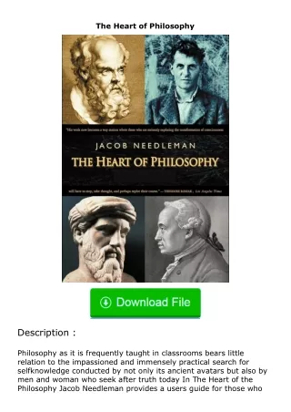 [READ]⚡PDF✔ The Heart of Philosophy