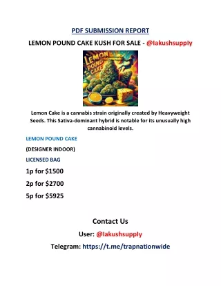 LEMON POUND CAKE KUSH FOR SALE